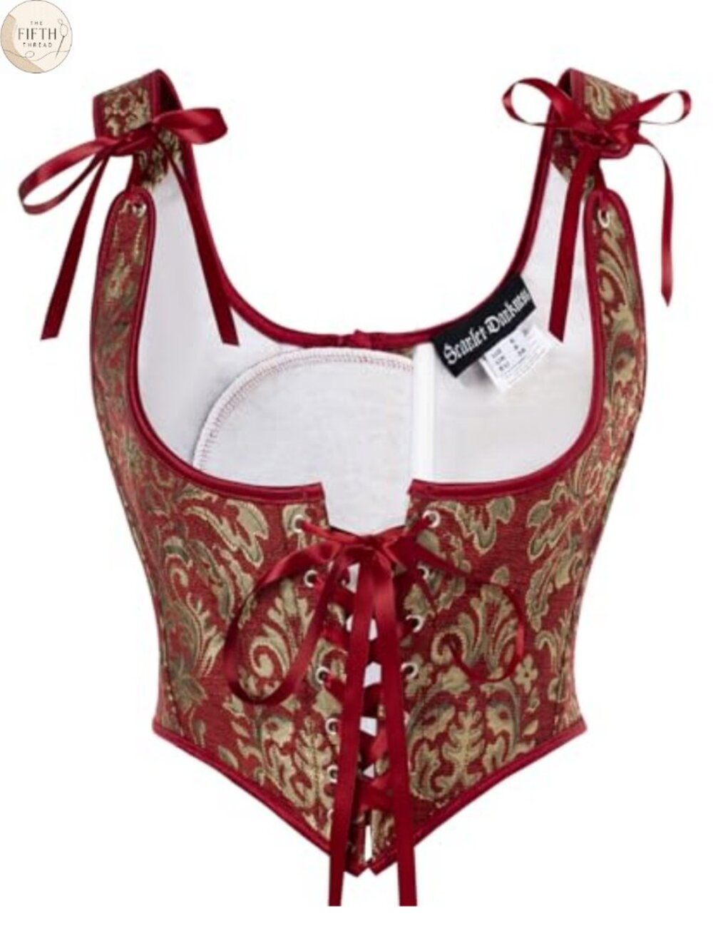 Renaissance Underbust Corset Jacquard Lace-Up Bustier